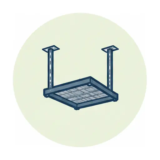 Schematic: Overhead rack, 4×6 ft or smaller