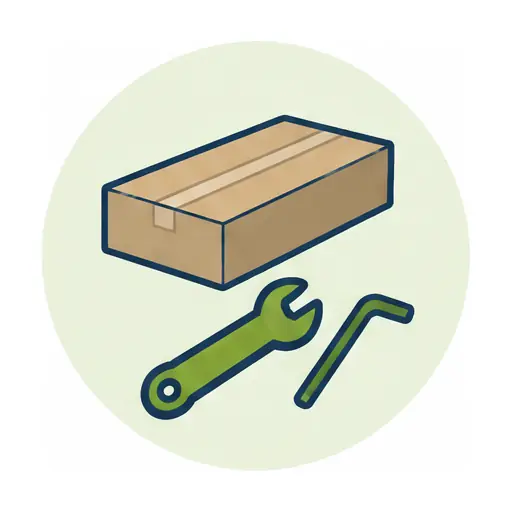 Schematic: Ready-to-assemble system, installed (budget)